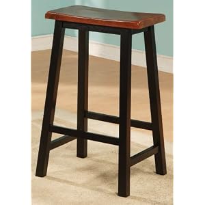 Aspen Oak Black Wood Bar Stool (Set of 2) by Home Furniture and Decor