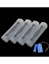 Home Improvement: BCP 4pcs Clear Color Silicone Protective Case for 18650 Battery (Clear) - BCP