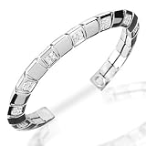 18 Kt White Gold Diamond Flexible Cuff Bracelet