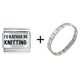 I'd Rather Be Knitting Italian Charm Bracelet