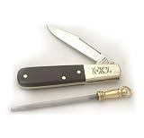 Review Made in Sheffield UK gie1987/PID-72 / Wostenholm 1987 bicentenary knife with black delrin handle in presentation box with mini sharpener - Sheffield made