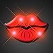Light Up Kissy Lips Flashing Blinking LED Body Light Lapel Pins (5-Pack)