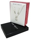 NINE WEST - Parure bijoux Honey moon Boucles d'oreilles Collier - Metal argente strass