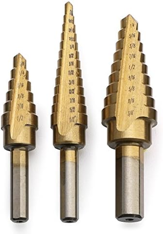 Naiken Titanium Step Drill Bit Set, 28 Sizes,High Speed Steel,Standard