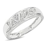 1/6 Carat T.W. Round Cut Diamond Women's Wedding Ring 14K White Gold Wedding Ring - Free Gift Box -