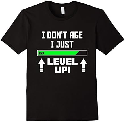 Men's Funny Gamer Shirt I Level Up T-shirt Men Women Youth Gift Large Black