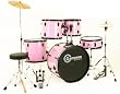 Pink Drum Set Full Size 5-Piece Kit with Cymbals Stands Hardware Sticks and Stool