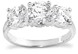 Sterling Silver 3-Stone Cubic Zirconia Ring