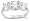 Sterling Silver 3-Stone Cubic Zirconia Ring, Size 5