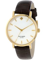 kate spade new york Womens 1YRU0311 Brown Embossed Croc Metro Watch