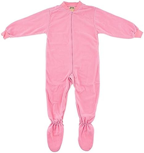 Big Feet PJs Pink Fleece Footed Pajamas for Little Girls XS