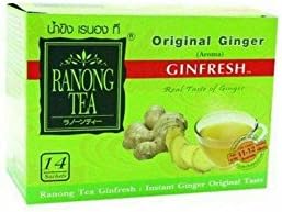 Ranong Tea Ginger Powder 100% Ginfresh Original Flavour35 G.(14 Sachets)