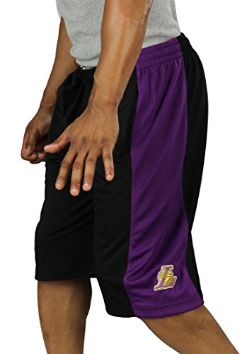 Los Angeles Lakers NBA Mens Mesh Basketball Shorts, Black