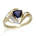 Genuine Morne Rouge (TM) Ladies Ring. 0.96 Ctw. Cobalt Blue Sapphire And Accent Diamond Gemstones - 10K Yellow Gold Ring. Finger Size 7. 100% Satisfaction Guaranteed.
