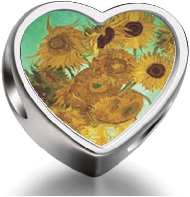 1001love Vase With 12 Sunflowers Painting Charm Photo Italian