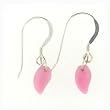 Anna Perrone Pink Opaque Glass Bead Earrings Finished with .925 Sterling Silver
