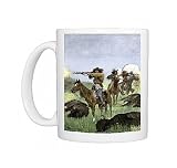Hunting buffalo to feed a wagon train of pioneers Photo Mugs