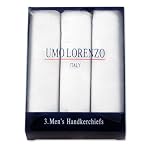 3 Pack Hankies by Umo Lorenzo white cotton handkerchiefs