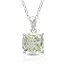 Sterling Silver 8mm Cushion Green Amethyst title=