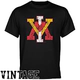 NCAA Virginia Military Institute Keydets Black Distressed Logo Vintage T-shirt