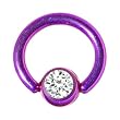 14 Gauge 5/16" Austrian Crystal Purple Titanium BCR Captive Ring
