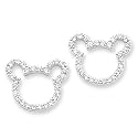 Sterling Silver CZ Teddy Bear Earrings