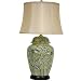 Birds and Flowers Lamp in Jade Green