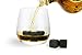 Bcurb Whisky Stones Sipping and Chilling Rocks Ice Cubes Wine Scotch Beer Whiskey Cold Soapstone with Carrying Pouch. (Black Stone - 9 Pc)