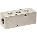 Polyconn PCM20-250-03NP Nickel Plated Aluminum Manifold, 3/8" NPT Female x 1/4" NPT Female, 3 Stations