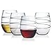 Susquehanna Glass Spiral Stemless Wine Glasses, Set of 4