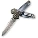 Benchmade Gold Class Osborne 3.4 Damasteel Blade, Titanium Handles, Carbon Fiber Bolsters