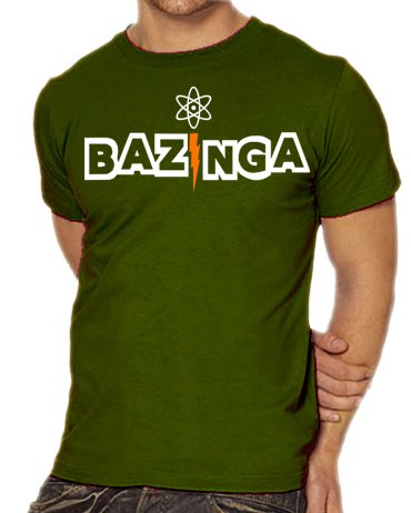 Touchlines Herren T-Shirt Bazinga - The Big Bang Theory v2, khaki, M, B1784-Khaki-M Preisvergleich