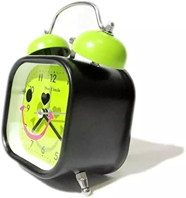 Valuedproduct Fun 1 Pack 4.5 x 6x 2 Inch Mini Cute Kid's Round Desk Clock with Nightlight and Loud Alarm(Green)