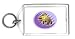 Keychain with circle, purple, goldfish