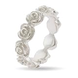 Band of Roses Sterling Silver Eternity Ring Size 6 (Sizes 6 7 8 9 Available)