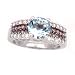 14K Aquamarine & Cognac Diamond Ring