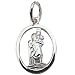 Sterling Silver Pendant St Christopher oval pierced