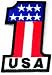 USA #1 Embroidered Patch Patriotic American Flag Iron-On Number One Emblem