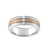 14k Two-Tone Gold Diamond Wedding Band 0.24 Ct GHI Color and SI1-SI2 Clarity