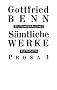 S�mtliche Werke - Stuttgarter Ausgabe: S�mtliche Werke Bd. 3: Prosa 1