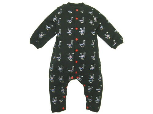 Mademoiselle papillon L/s all in one with pocket Duck 【ブラックsize:70】