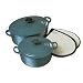 Le Creuset Cast Iron Casserole Set with Double Oven Glove, Granite