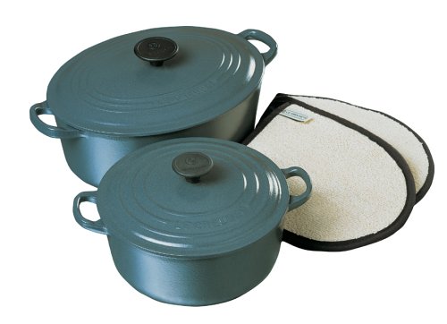 Buy Le Creuset Cast Iron Casserole Set with Double Oven Glove, Granite online at Discounted New and Used prices. Delivered to your door with Off-The-Bookshelf.