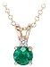 18k Yellow Gold Round Emerald (4.5 mm) w/ Round Diamond (0.02ctw) Pendant, 18"