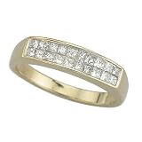 14K Yellow Gold Princess Invisible Set Diamond Band Ring