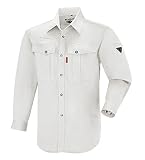 (KAKUDA) 角田印のコットンウエア 夏用作業服・作業着 綿100% 長袖シャツ (生地薄め) (1793-xe) アイボリー　LL