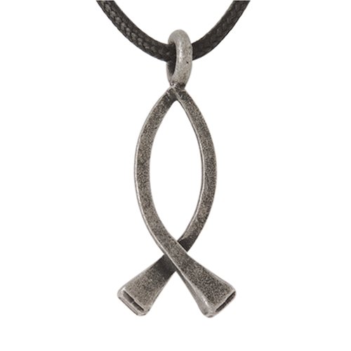 Childrens Toyshop  Jewelry : Pewter Medium Nail Fish Pendant by Bob Siemon, 30"