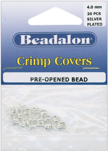 Crimp Covers 4mm 20/Pkg-Silver Plated