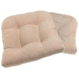 Arlee Chamois Faux Suede Chair Pads, Natural, 2-Pack