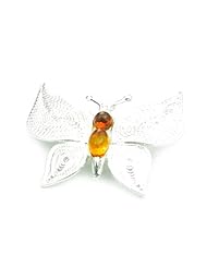 SilverAmber 925 Sterling Silver & Baltic Amber Jewellery - Brooch 4012